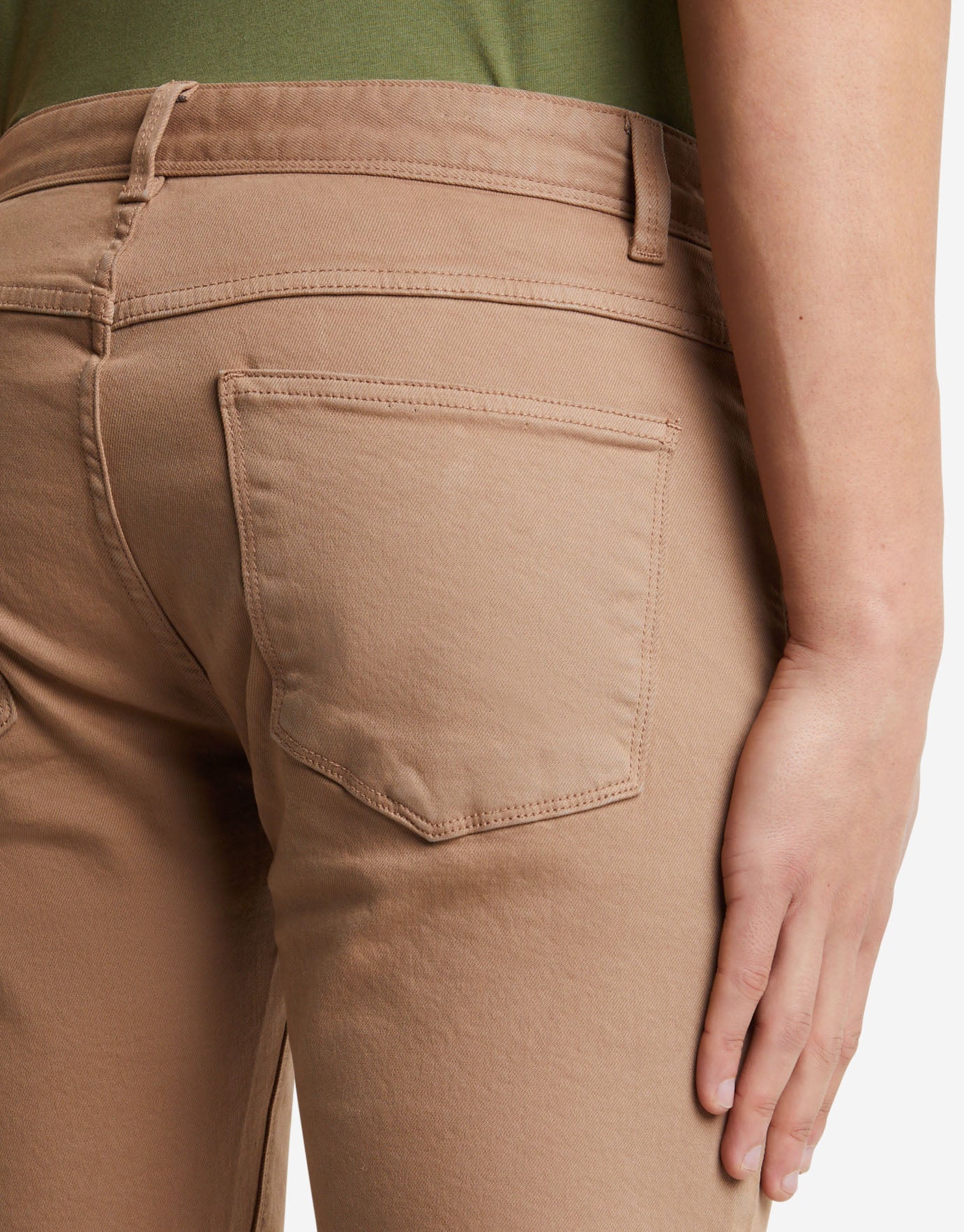Slim Fit Denim Shorts in Brown 