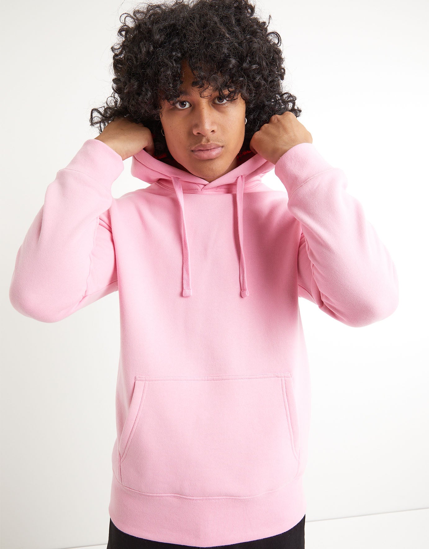 Plain Basic Organic Hoodie in Pink | Hallensteins US