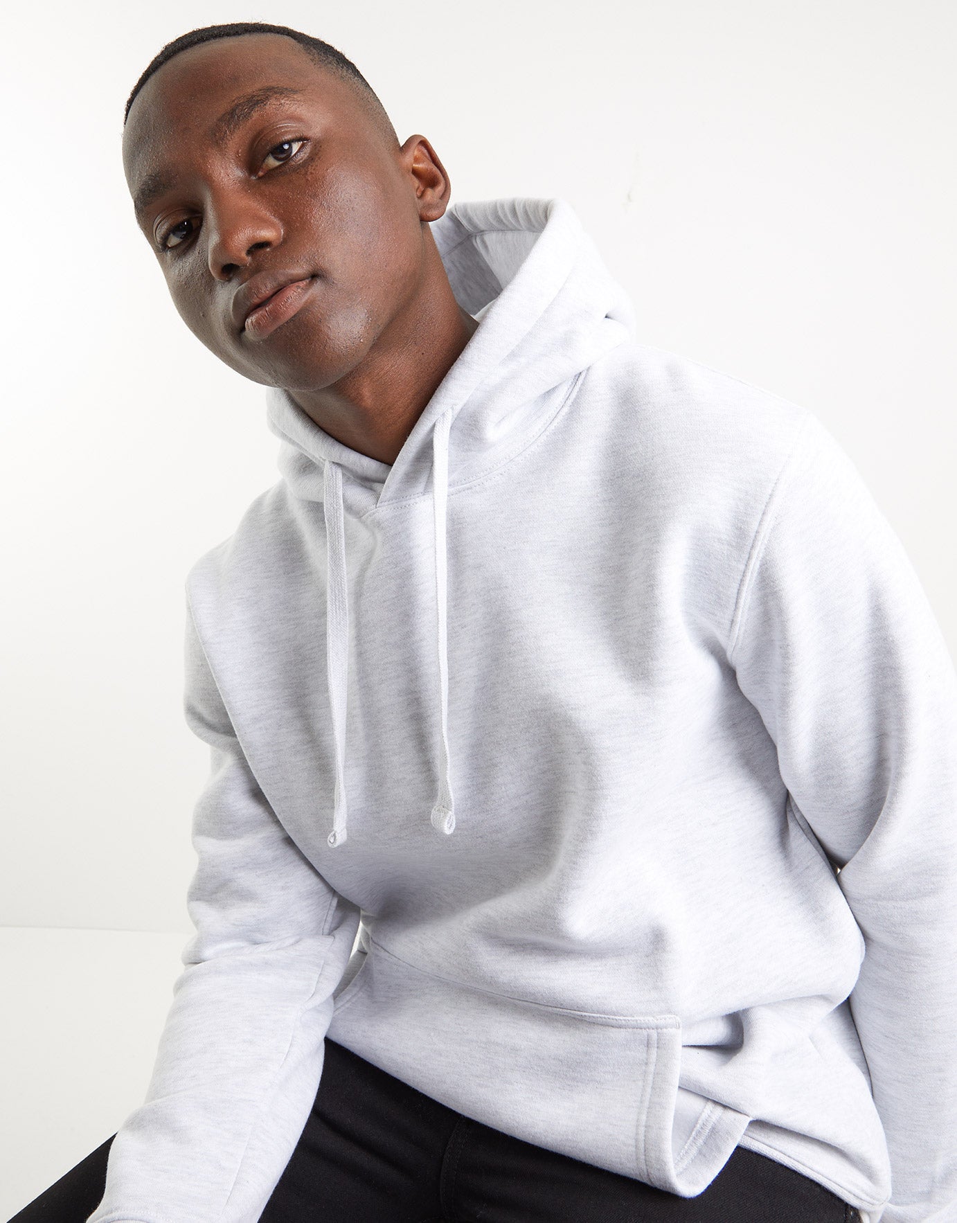 Plain Basic Organic Hoodie in White 