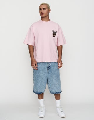 Osaka Box Fit T Shirt in Pink Mist Full