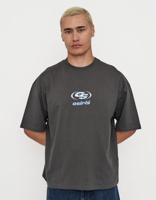 Osiris Box Fit T Shirt in Pewter Grey Back
