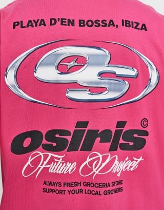 Osiris Box Fit T Shirt in Sunset Pink Detail2