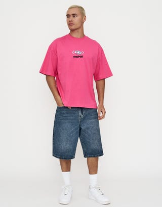 Osiris Box Fit T Shirt in Sunset Pink Full