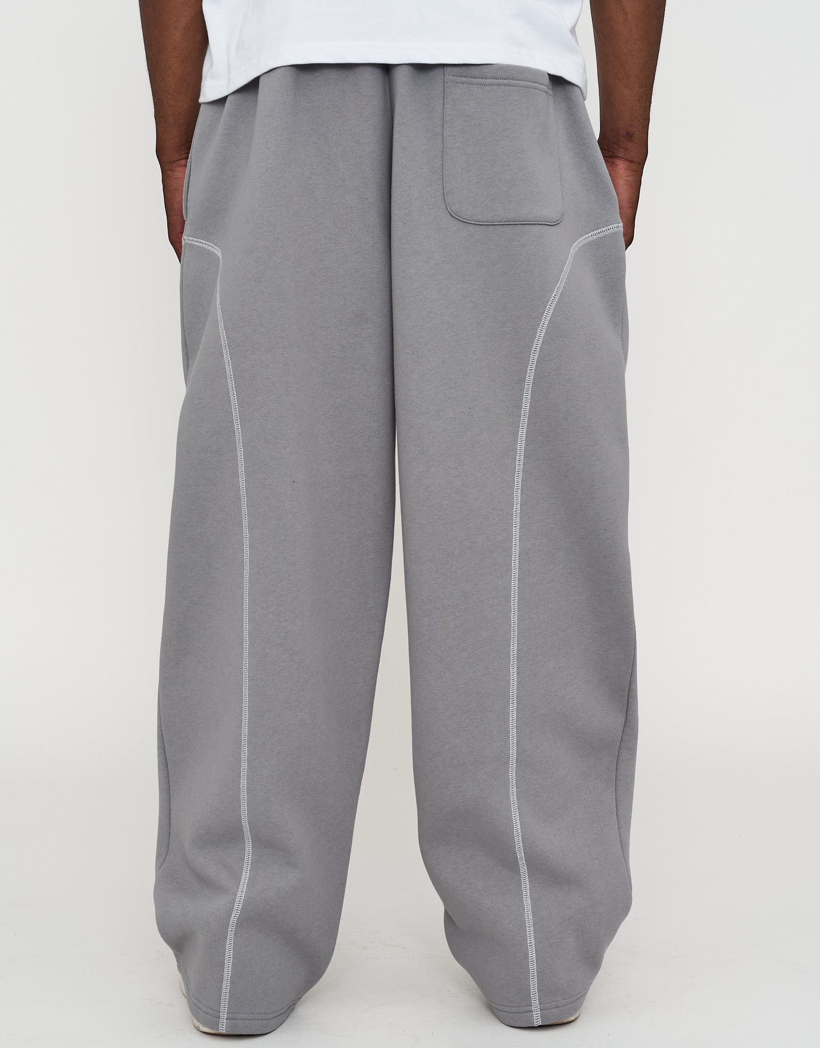 Overlock Wide Leg Track Pants in Alloy Grey | Hallensteins NZ