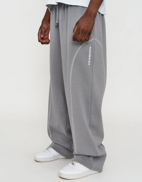Overlock Wide Leg Track Pants