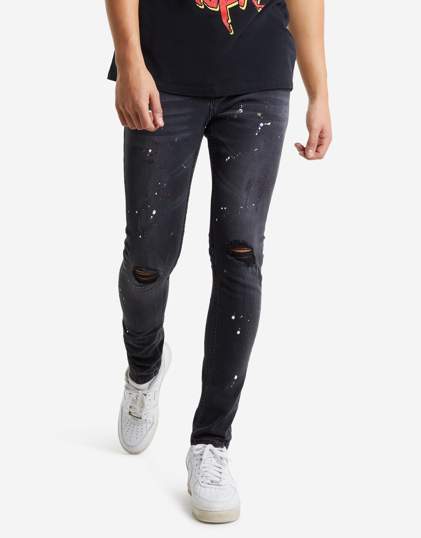 Absent Paint Splatter Skinny Jeans in 