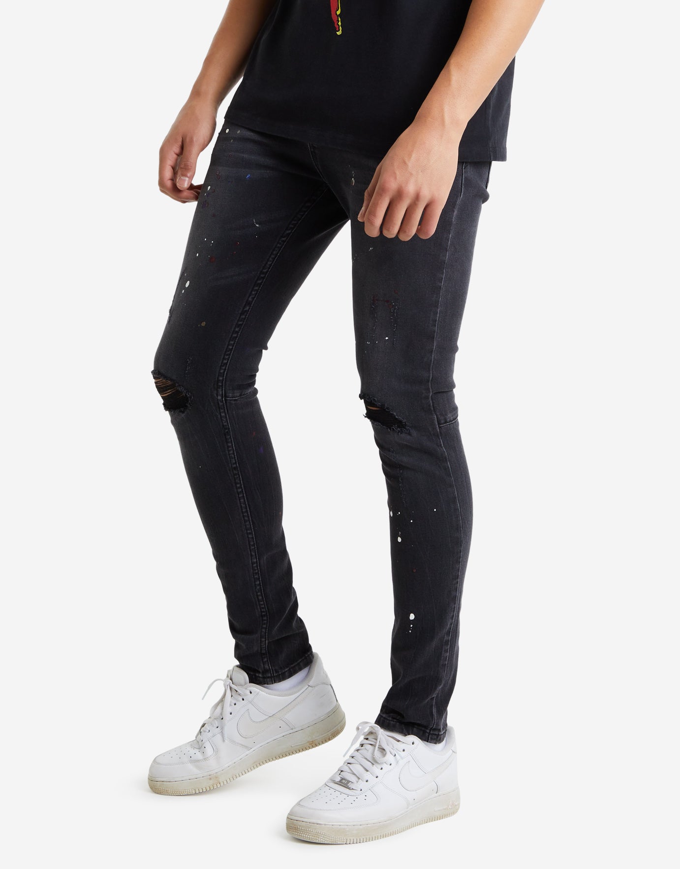 Absent Paint Splatter Skinny Jeans in 