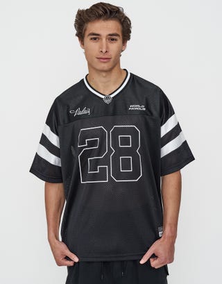 Palais 28 Football Jersey in Black Detail2