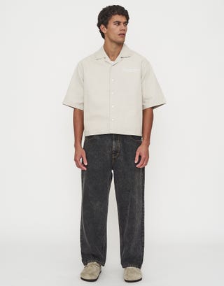 Paradise Club Cropped Short Sleeve Shirt in Desert Stone Full