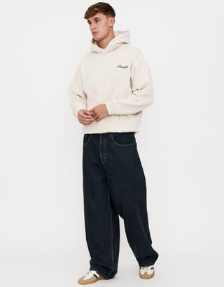 Paradise Embroidered Oversized Hoodie in Cloud Detail2