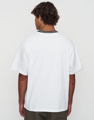 Paradise Contrast Short Sleeve Tee in Blanc Back