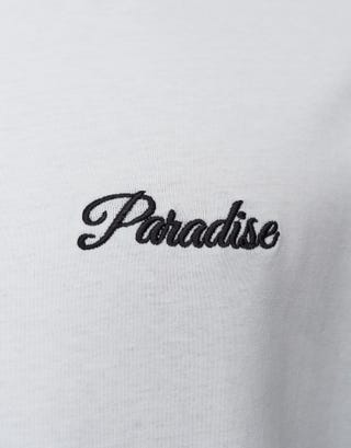Paradise Contrast Short Sleeve Tee in Blanc Detail2