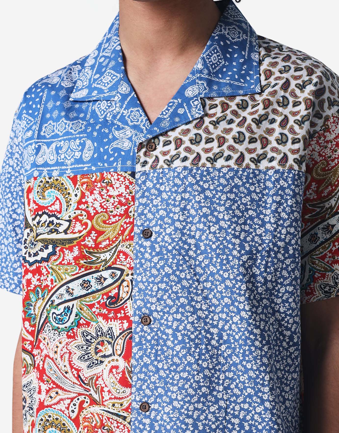 Paisley Print Patchwork Short Sleeve 