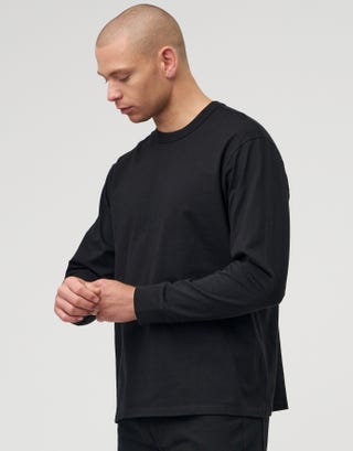 Perfect Long Sleeve T Shirt in Black Detail