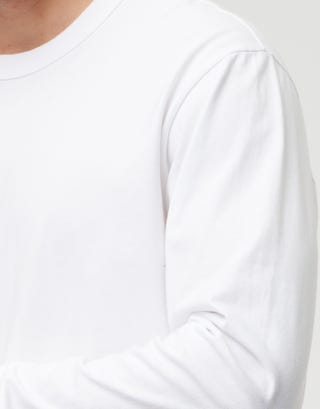 Perfect Long Sleeve T Shirt in White Detail2