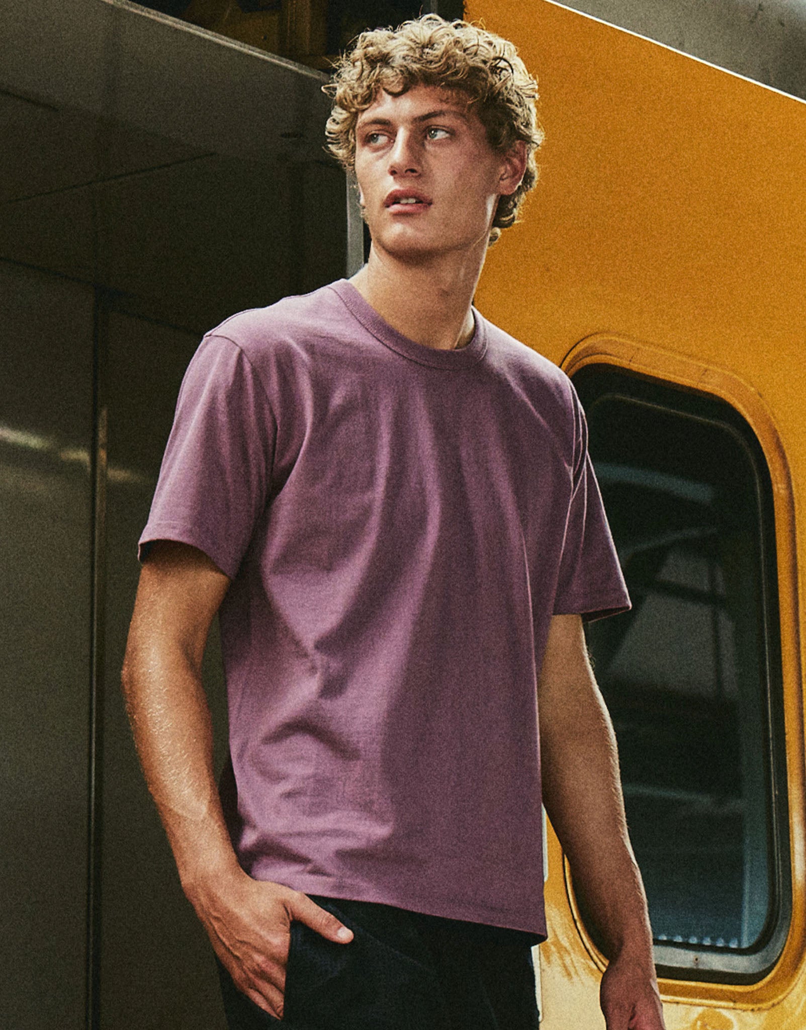Perfect Relaxed Fit T Shirt in Dusty Mauve | Hallensteins NZ
