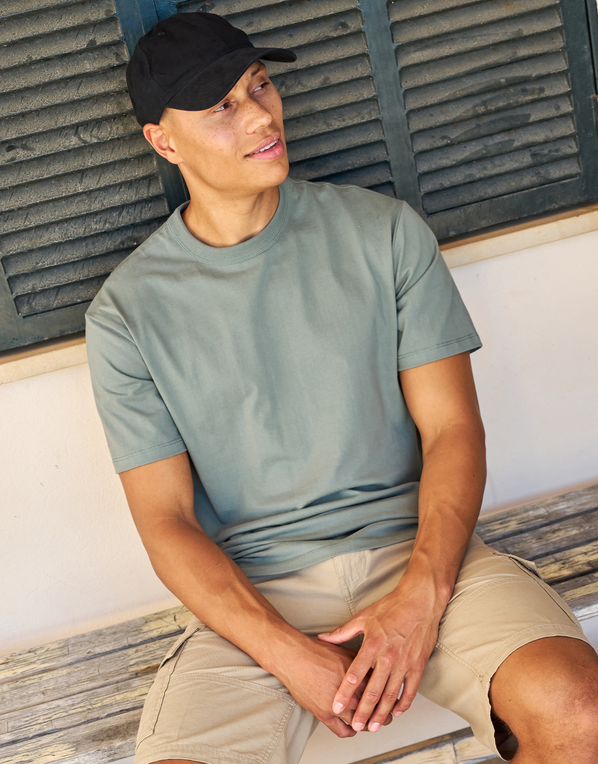 Perfect Relaxed Fit T Shirt in Moss Green | Hallensteins NZ