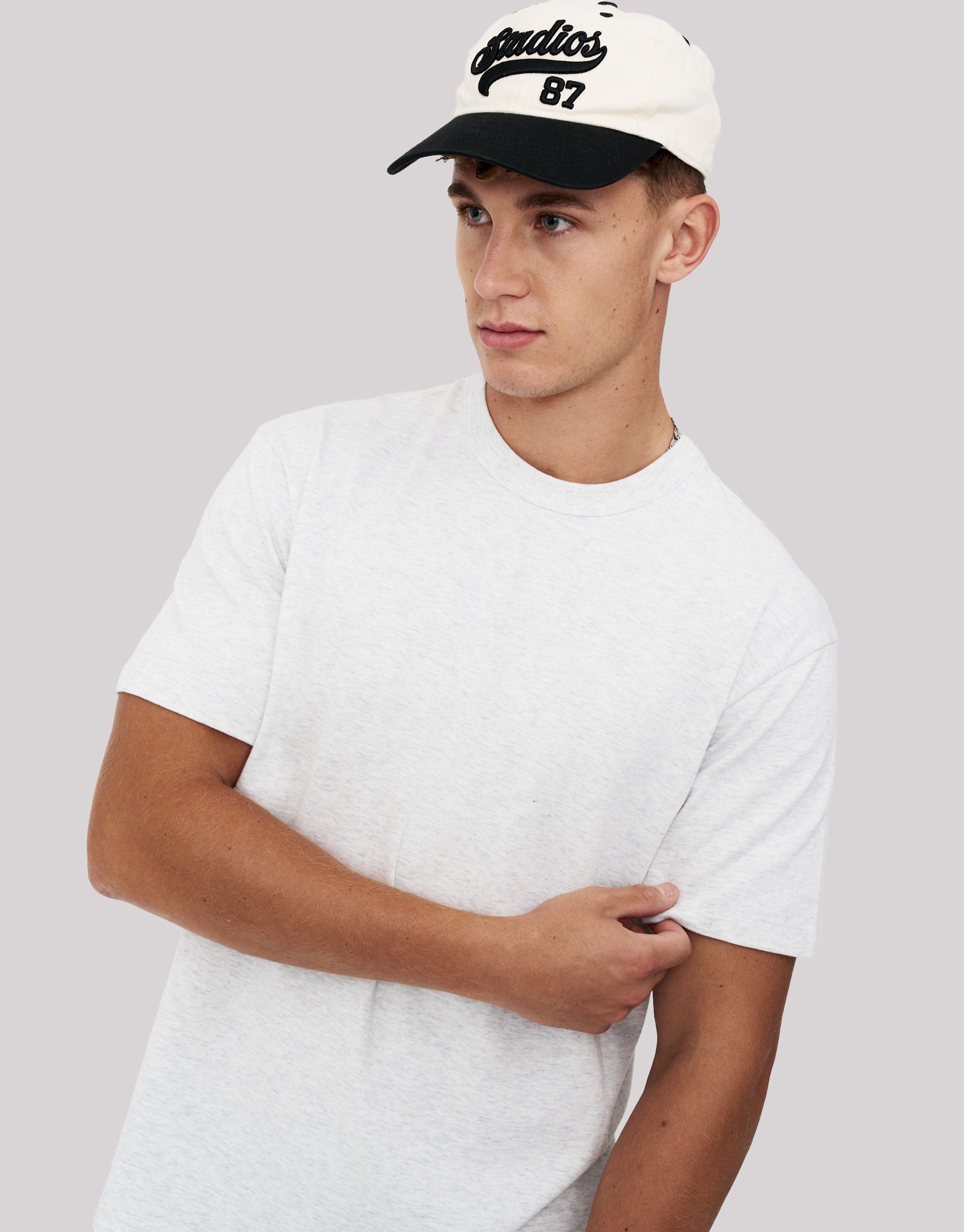 Perfect Relaxed Fit T Shirt in Snow Marle | Hallensteins NZ