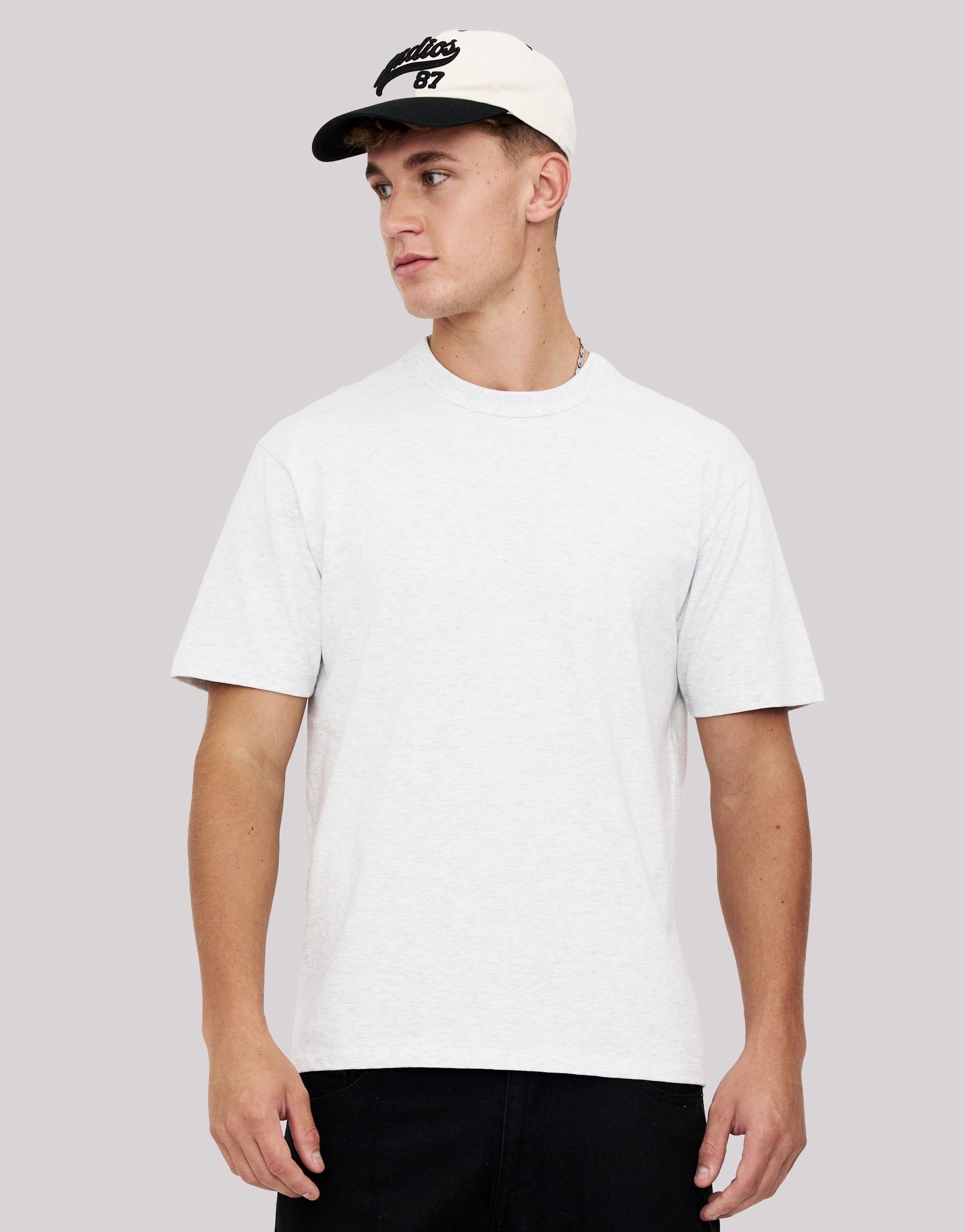 Perfect Relaxed Fit T Shirt in Snow Marle | Hallensteins NZ