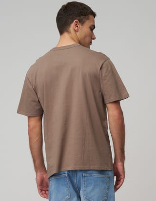 Perfect Relaxed Fit T Shirt in Wood Smoke Back