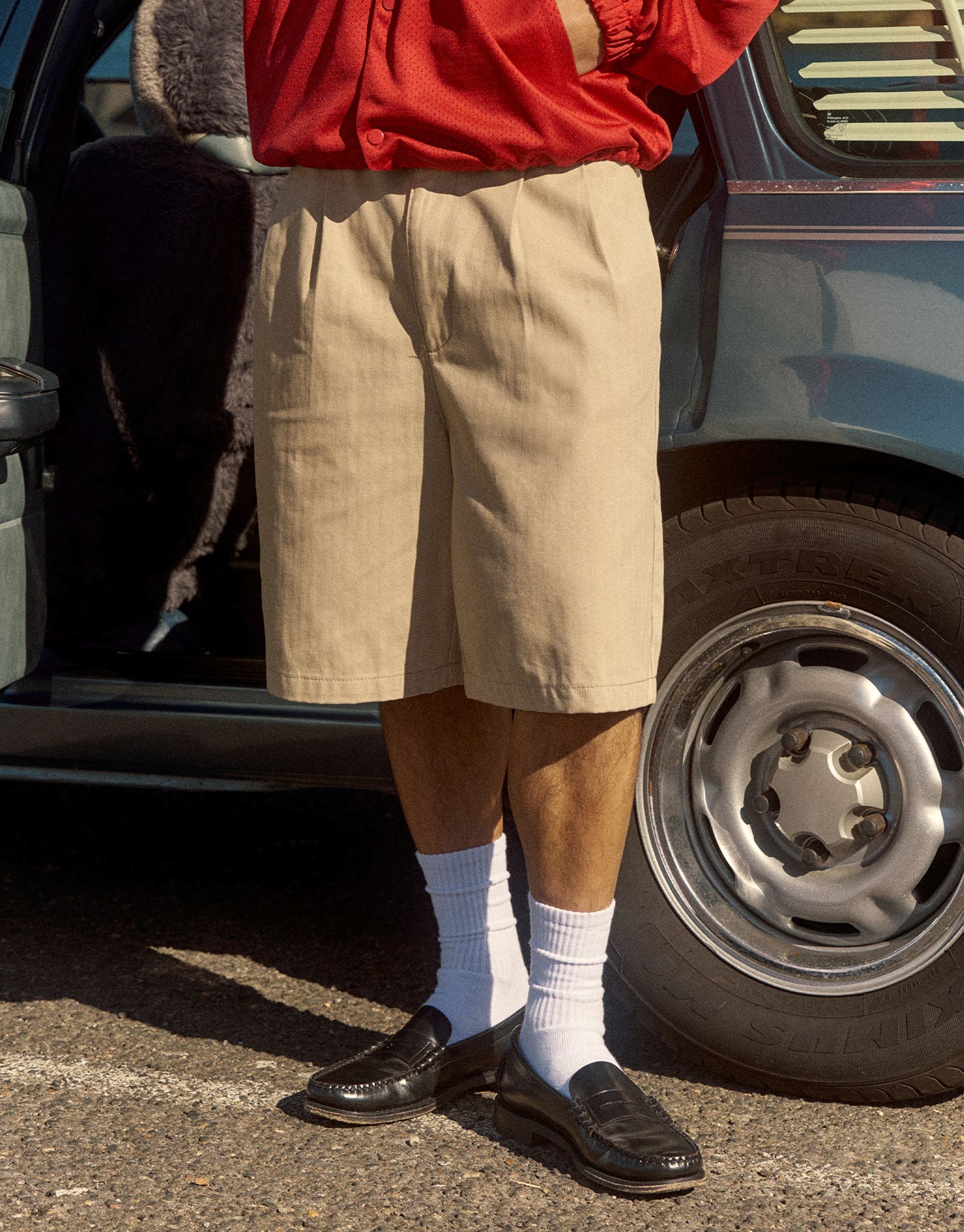 Baggy Fit Pleated Shorts