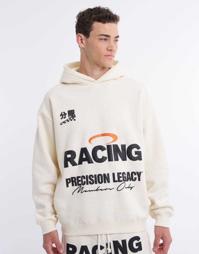 Precision Legacy Graphic Hoodie in Off White Hallensteins NZ