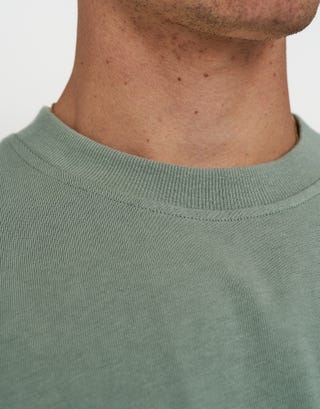 Cropped Relaxed Fit T Shirt in Mint Green Detail
