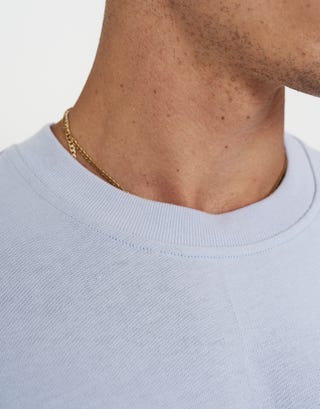 Cropped Relaxed Fit T Shirt in Powder Blue Detail