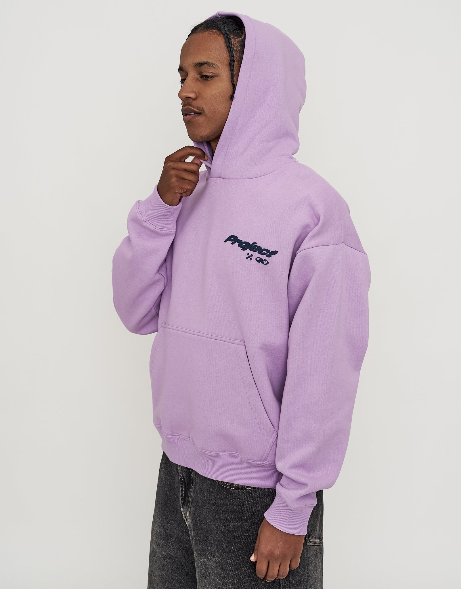 Project Oversized Cropped Hoodie in Neon Lilac | Hallensteins NZ