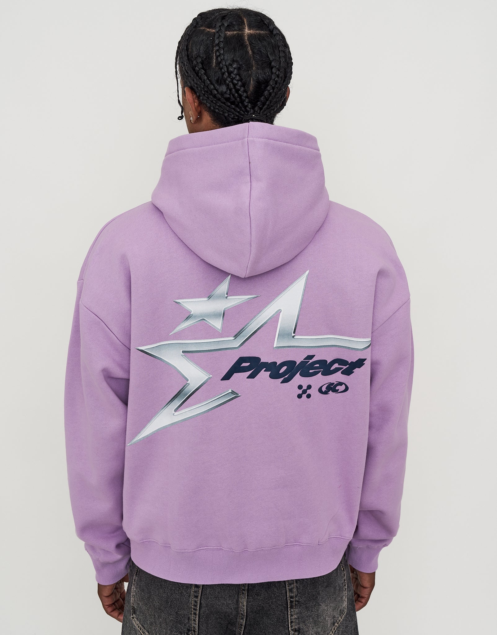 Project Oversized Cropped Hoodie in Neon Lilac | Hallensteins NZ
