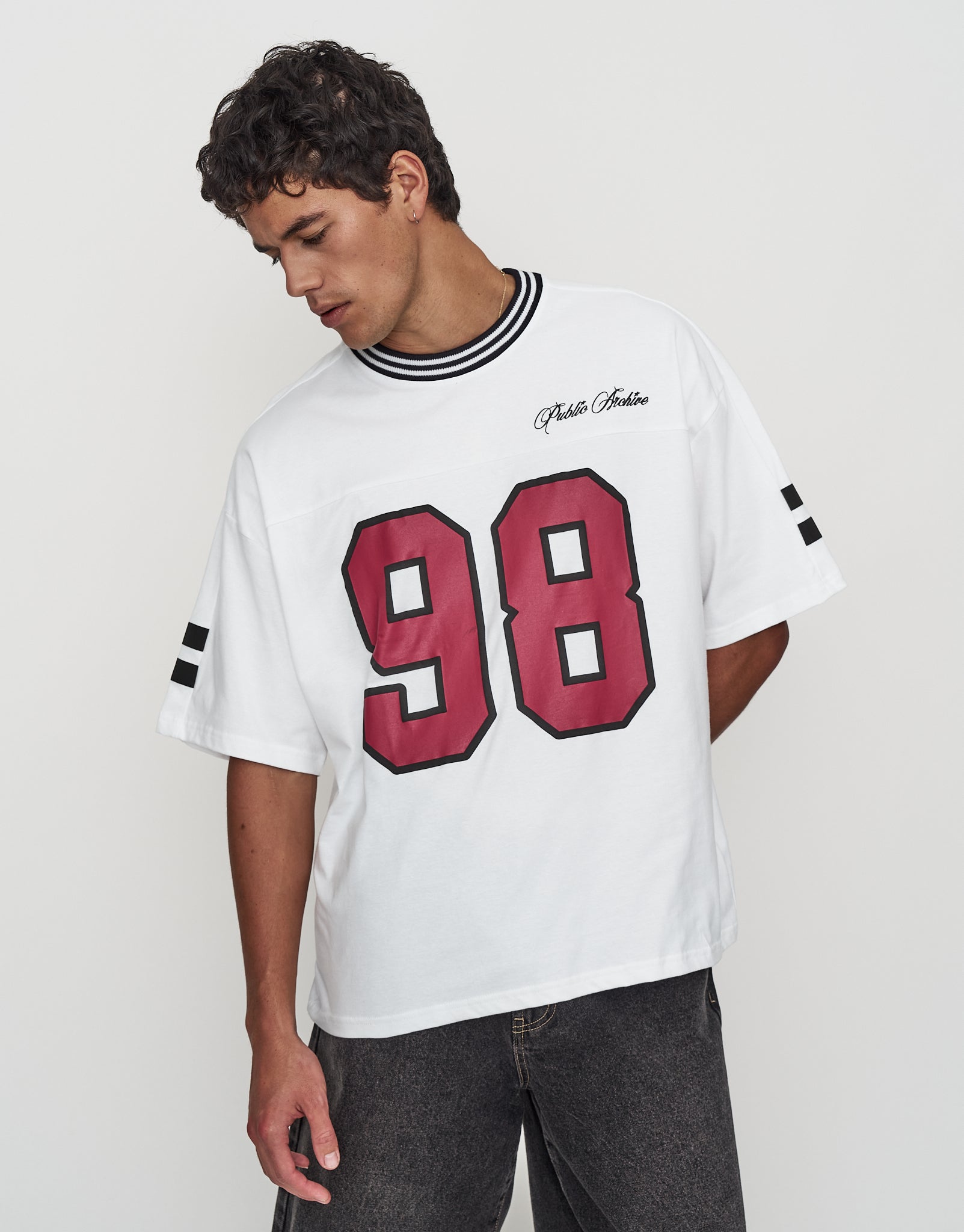 Public Archive Box Fit T Shirt in Blanc | Hallensteins NZ