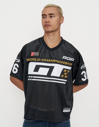 RGP Mesh Box Tee in Black Front