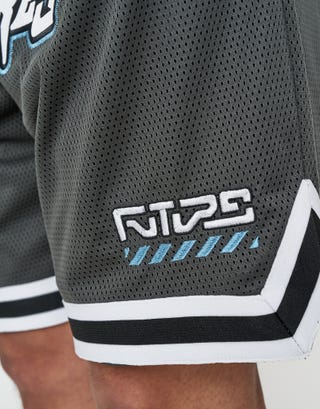 Vultures Basketball Short in Pewter Grey Detail3