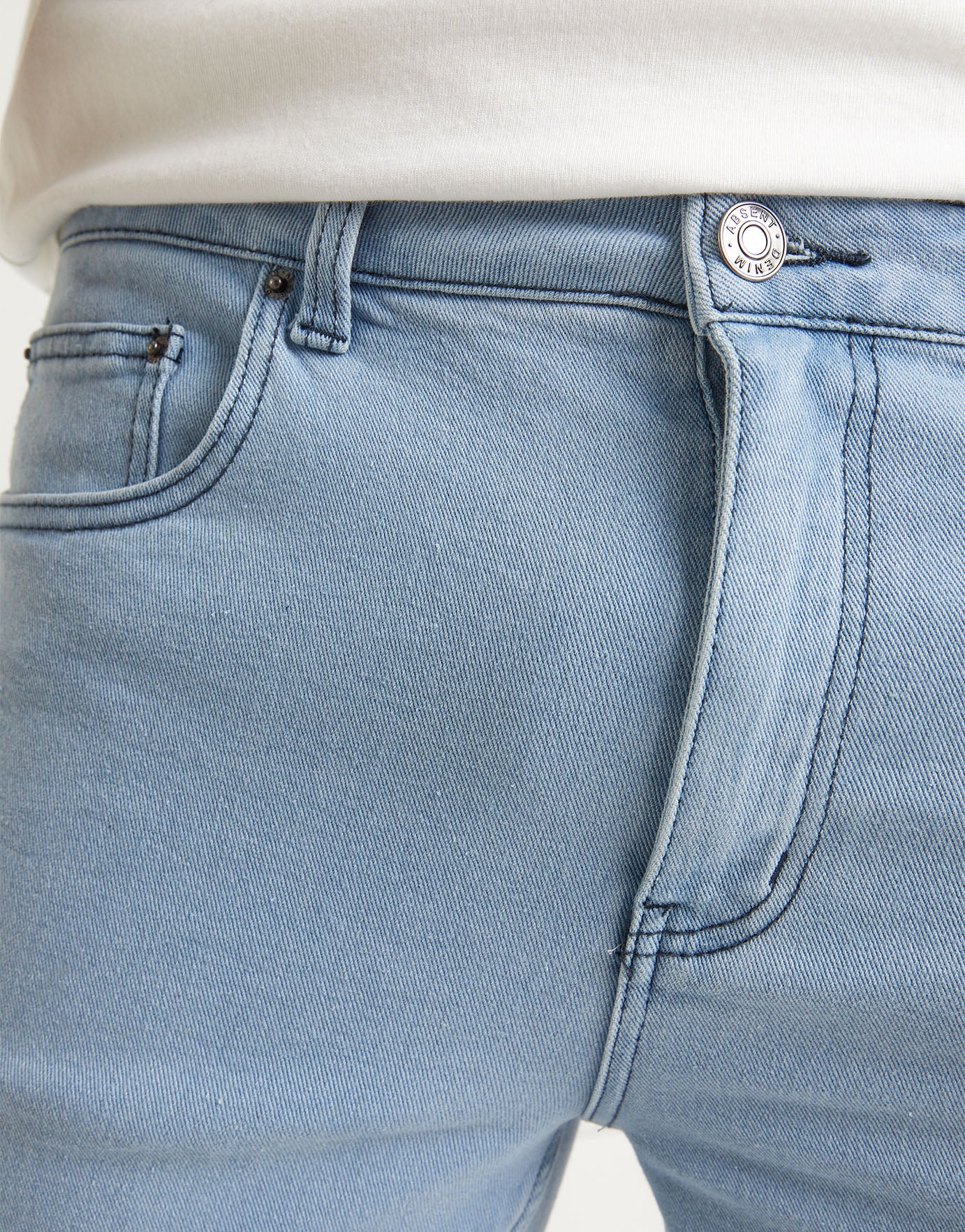 Raw Hem Slim Denim Shorts in Blue 