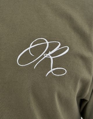 Redemption Relaxed Fit T Shirt in Cyprus Green Detail