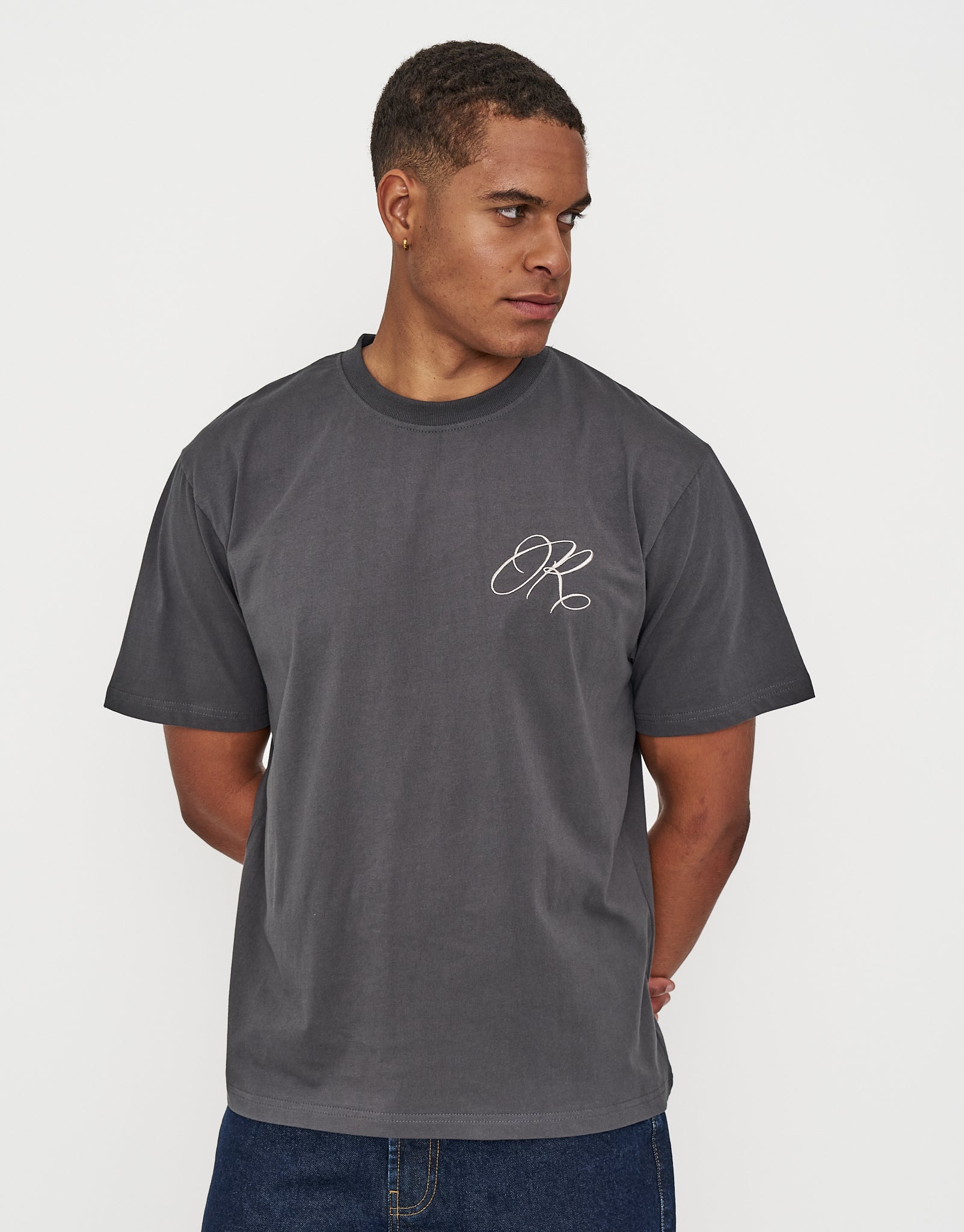 Redemption Relaxed Fit T Shirt in Pewter Grey | Hallensteins NZ