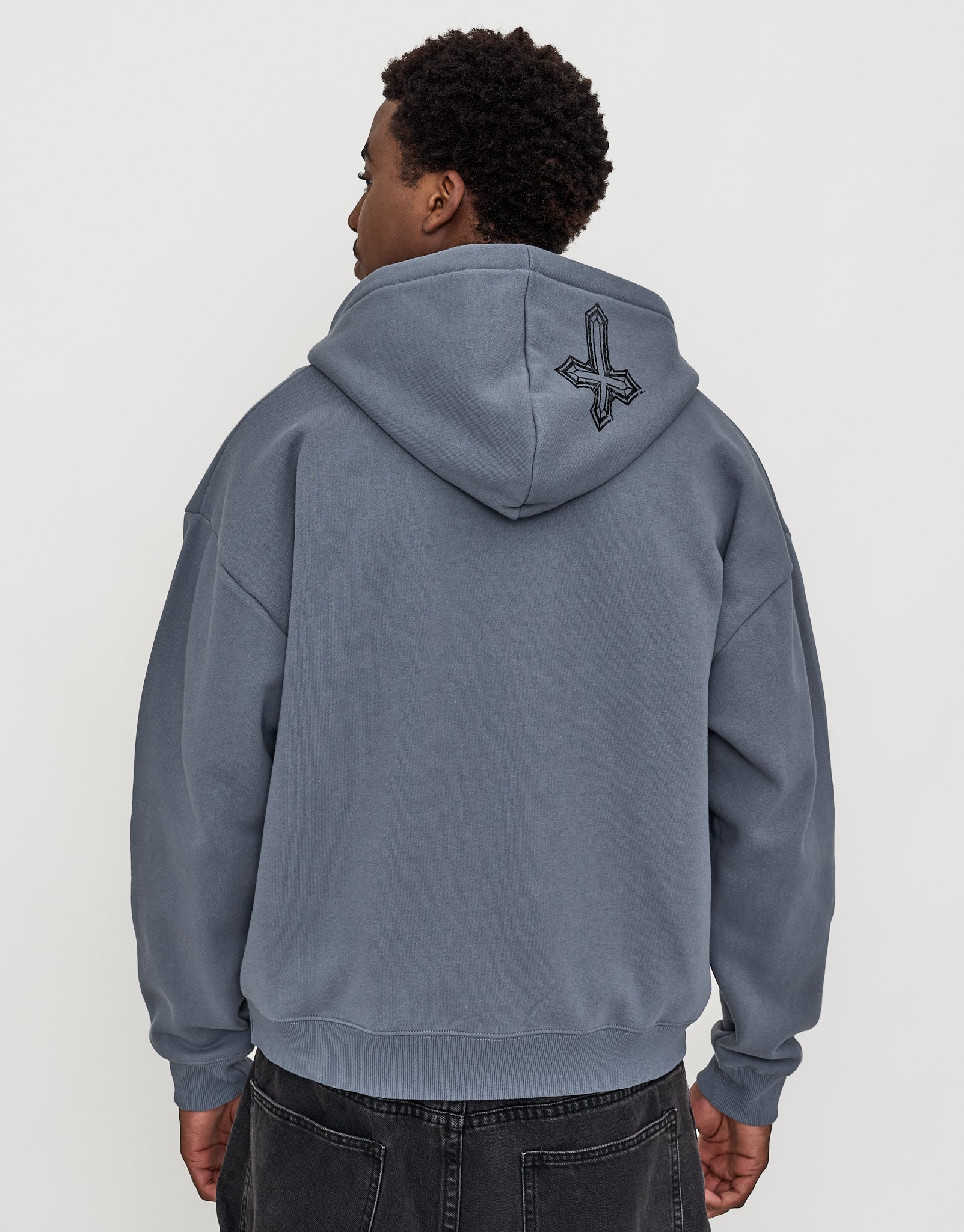 Redstar Oversized Zip Up Hoodie in Storm Grey | Hallensteins NZ