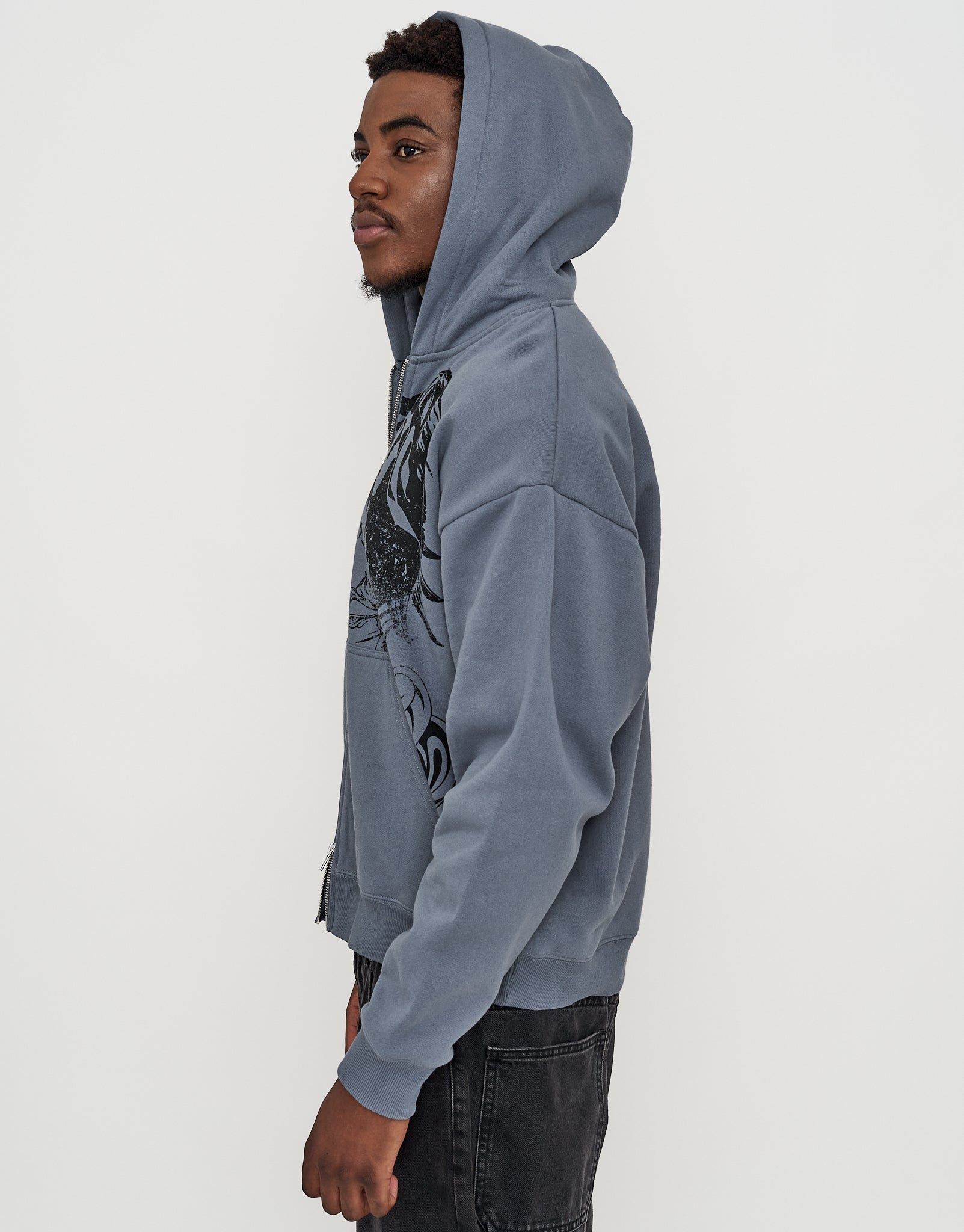 Redstar Oversized Zip Up Hoodie in Storm Grey | Hallensteins NZ
