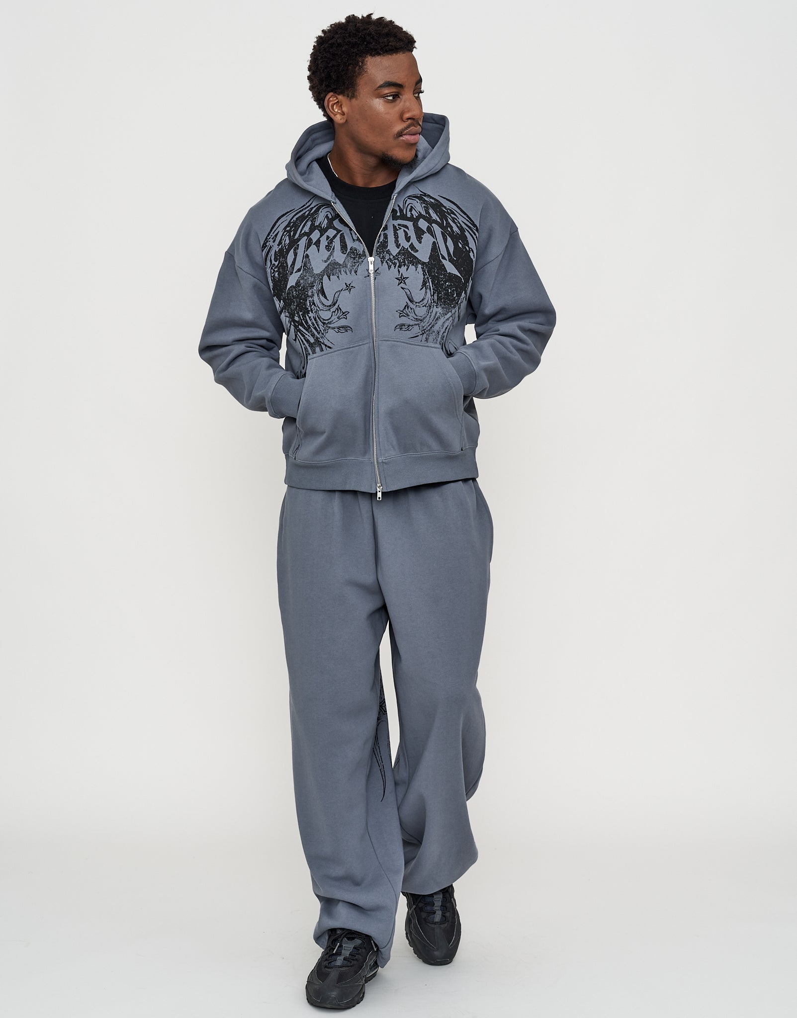 Redstar Oversized Zip Up Hoodie in Storm Grey | Hallensteins NZ