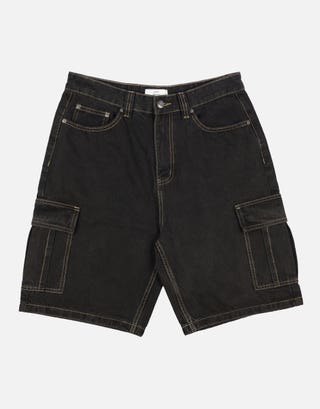 Relaxed Fit Cargo Jorts in Raw Shadow Front