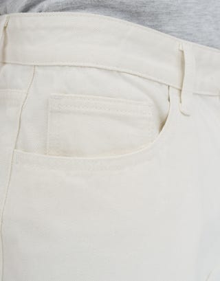 Relaxed Fit Denim Shorts in Cloud White Detail2