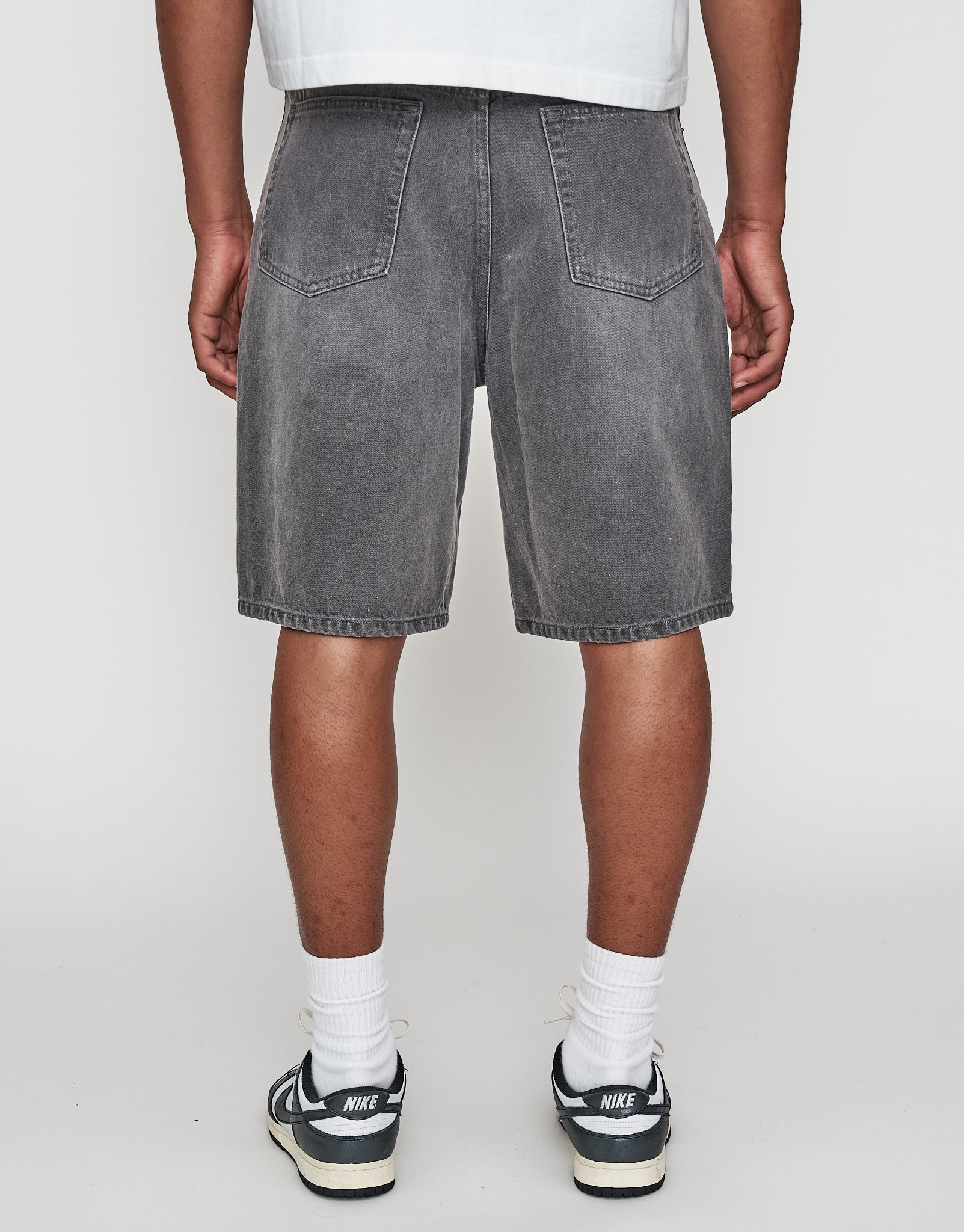 Relaxed Fit Denim Shorts in Grey | Hallensteins NZ