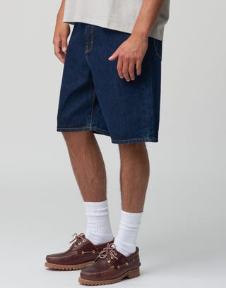 Relaxed Fit Denim Shorts in Indigo Blue Detail2