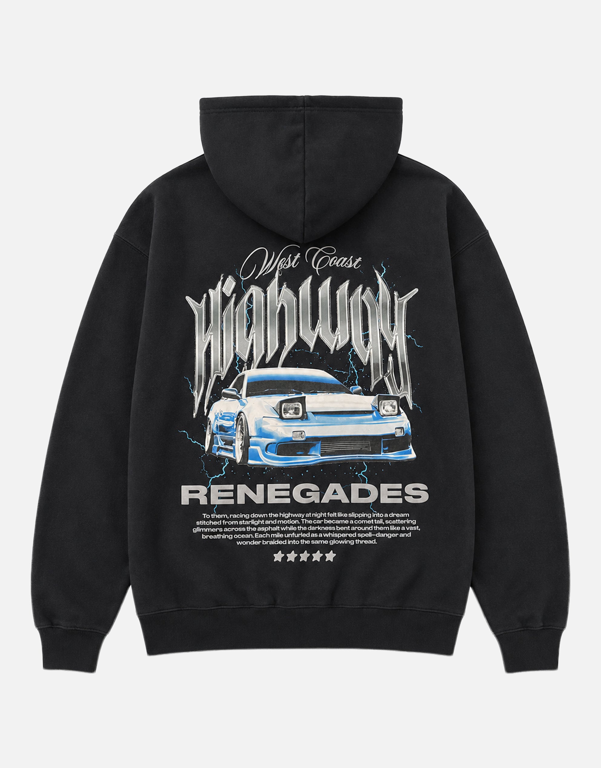 Highway SX Oversized Hoodie in Black | Hallensteins NZ