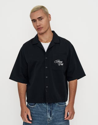 Resort Club Short Sleeve Shirt in Black Back