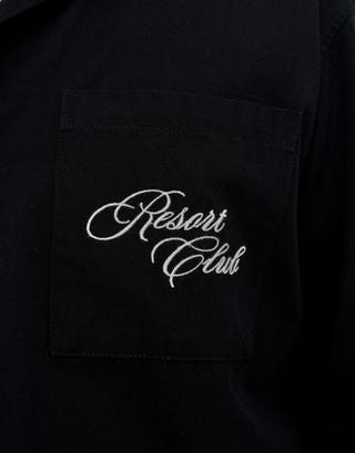 Resort Club Short Sleeve Shirt in Black Detail