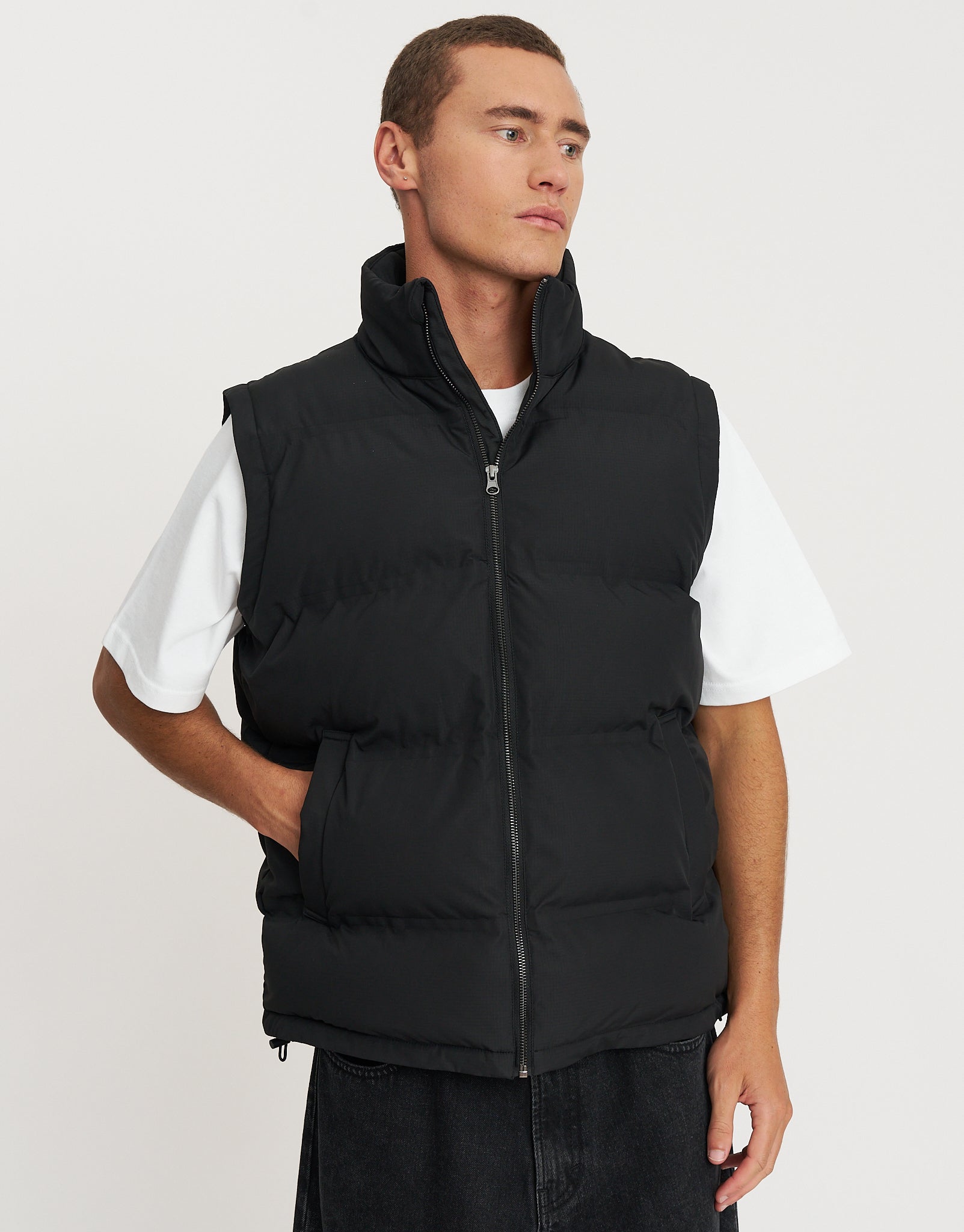 Ripstop Puffer Vest in Black | Hallensteins AU