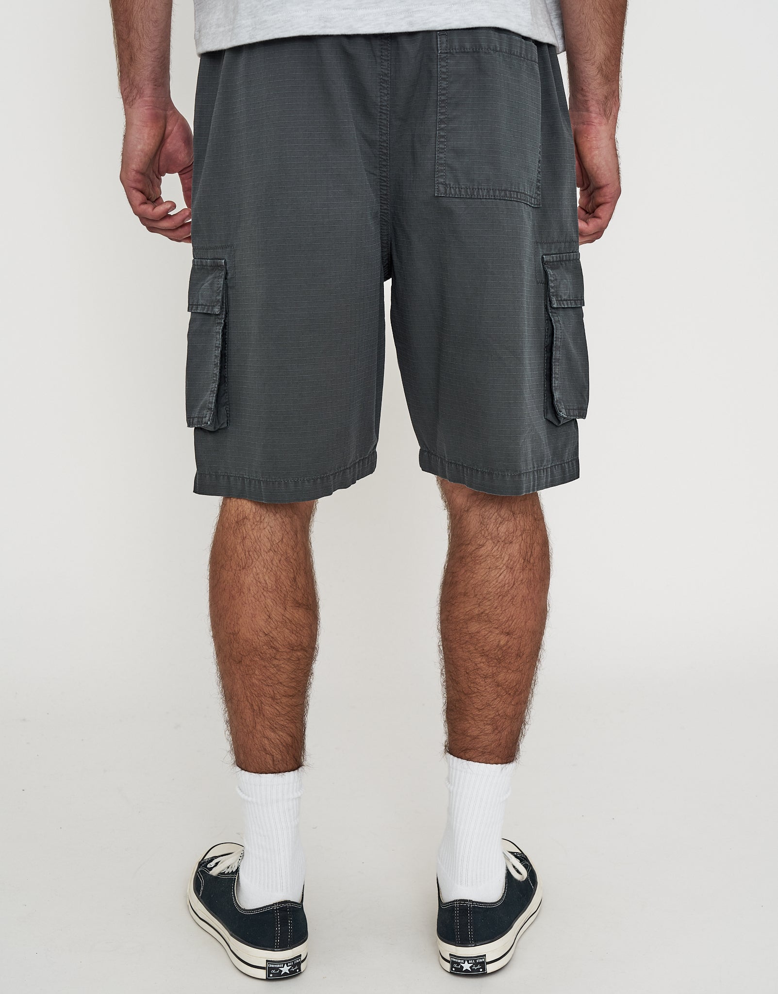 Ripstop Relaxed Cargo Shorts in Charcoal | Hallensteins NZ