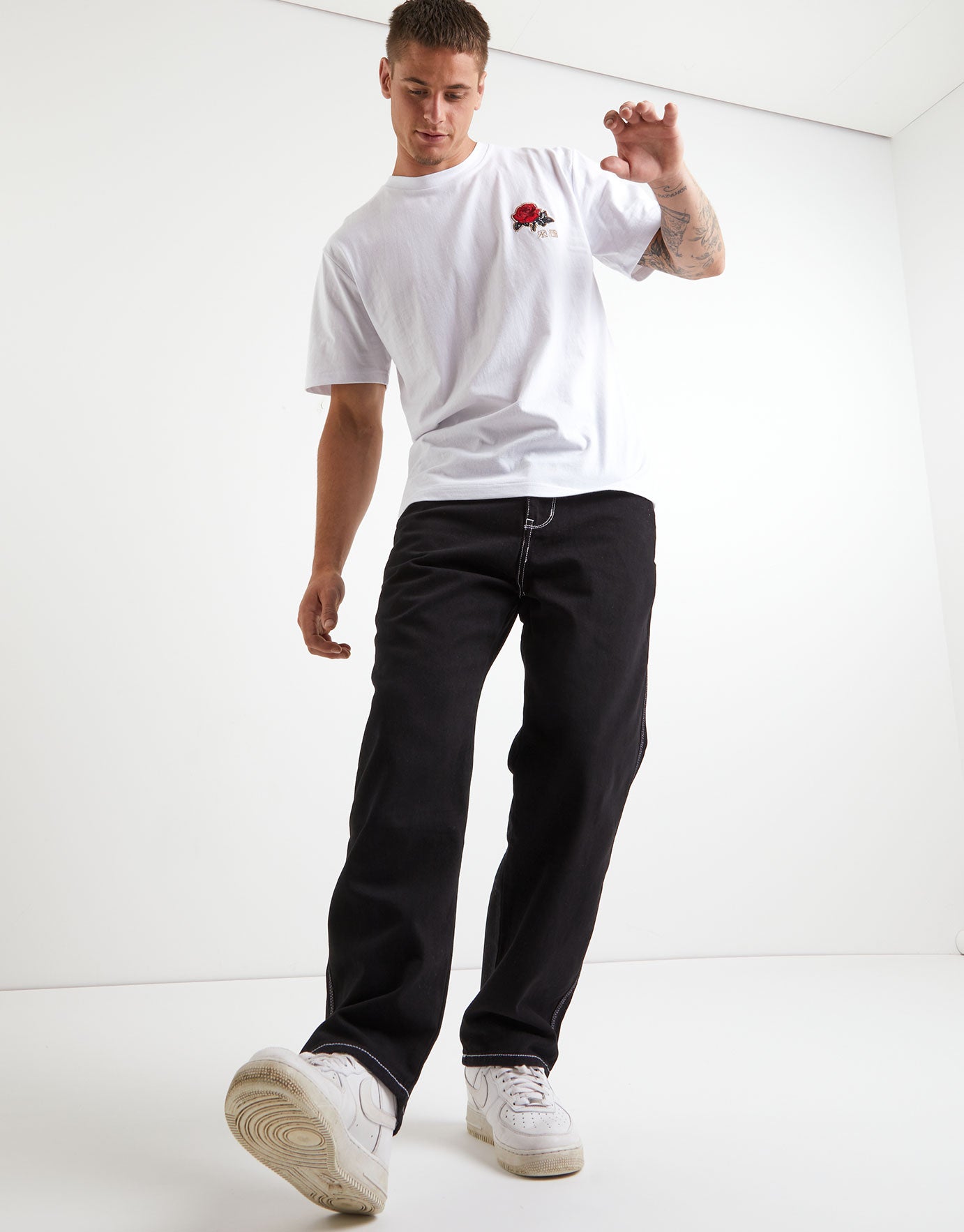 Rose Embroidered Graphic T Shirt in 