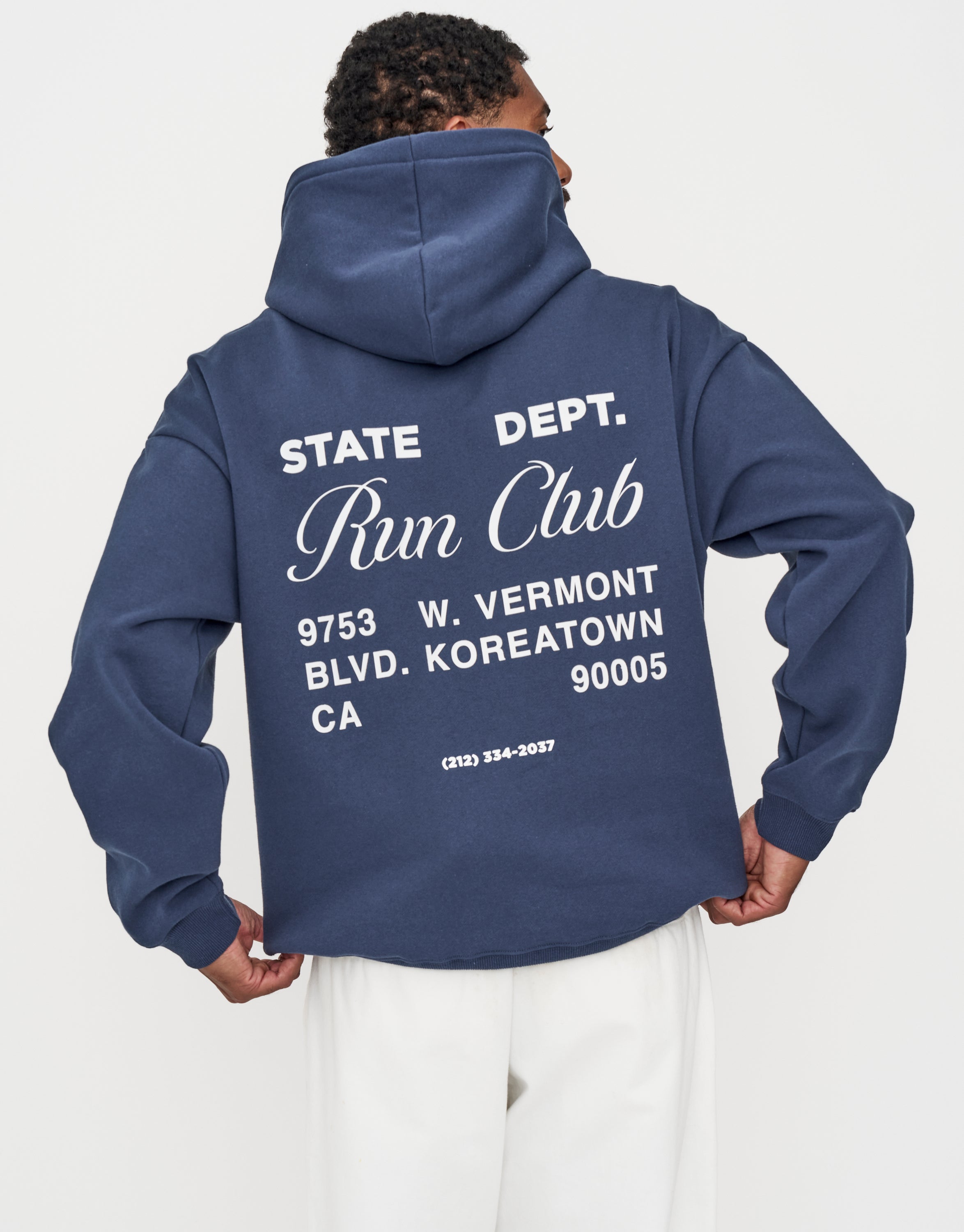 Run Club Dept Graphic Oversized Hoodie in Midnight Hallensteins AU